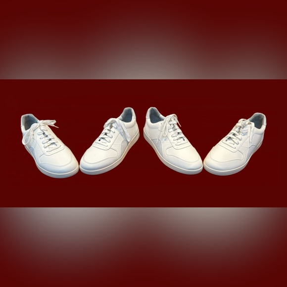 NWOB Everlane The ReLeather® Court Sneaker Off White with Gray, Size 9. - Picture 7 of 15